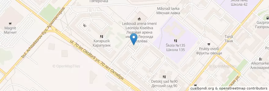 Mapa de ubicacion de Дарьял en Rusland, Federaal District Siberië, Омская Область, Омский Район, Городской Округ Омск.