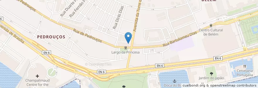 Mapa de ubicacion de Café Restelo en Portekiz, Área Metropolitana De Lisboa, Lisboa, Grande Lisboa, Belém.