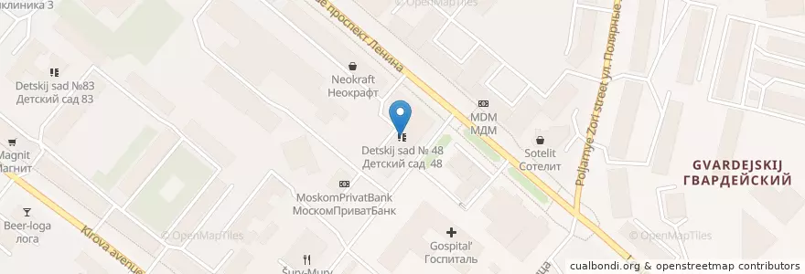 Mapa de ubicacion de Детский сад № 48 en Russland, Föderationskreis Nordwest, Oblast Murmansk, Городской Округ Мурманск.