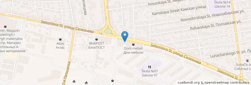Mapa de ubicacion de Банк Рост en ロシア, 南部連邦管区, クラスノダール地方, Городской Округ Краснодар.