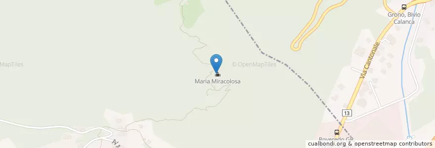 Mapa de ubicacion de Maria Miracolosa en سويسرا, غروبندن, Moësa, Roveredo (Gr).