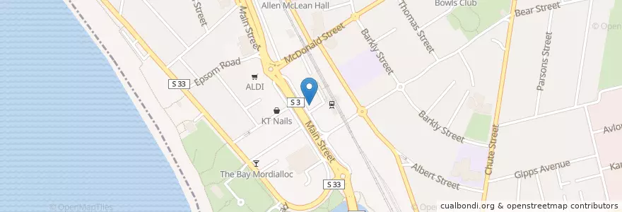 Mapa de ubicacion de Main Street 3195 en Австралия, Виктория, City Of Kingston.