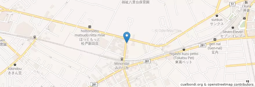 Mapa de ubicacion de 生そば すずき en Япония, Тиба, 松戸市.