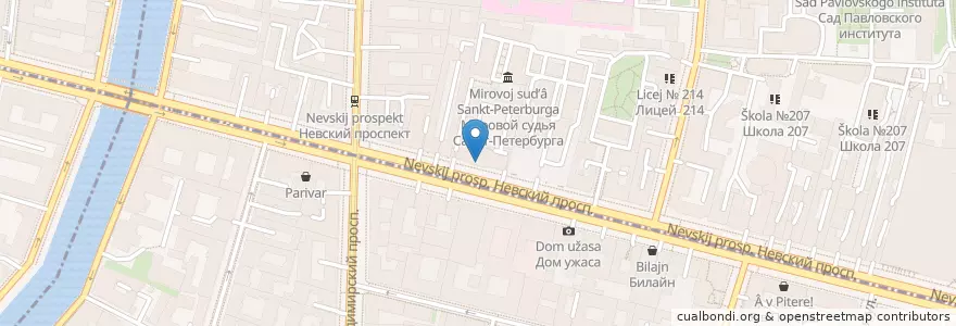 Mapa de ubicacion de Вестпост en Rusia, Северо-Западный Федеральный Округ, Óblast De Leningrado, San Petersburgo, Центральный Район.