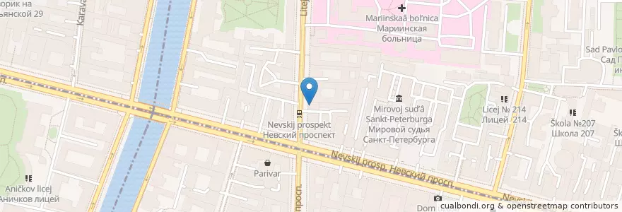 Mapa de ubicacion de Daily Delicatessen en Rusia, Северо-Западный Федеральный Округ, Óblast De Leningrado, San Petersburgo, Центральный Район.