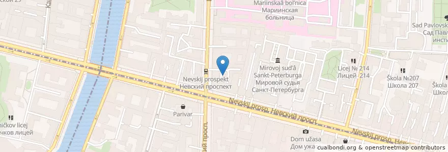 Mapa de ubicacion de Филин Гуд en ロシア, 北西連邦管区, レニングラード州, サンクト ペテルブルク, Центральный Район.
