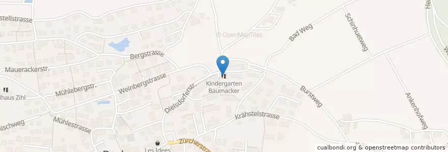 Mapa de ubicacion de Kindergarten Baumacker en سوئیس, زوریخ, Bezirk Dielsdorf, Buchs (Zh).