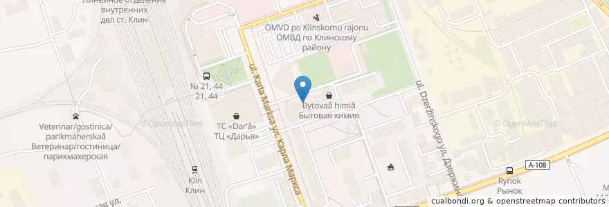 Mapa de ubicacion de Росбанк en 러시아, Центральный Федеральный Округ, Московская Область, Городской Округ Клин.