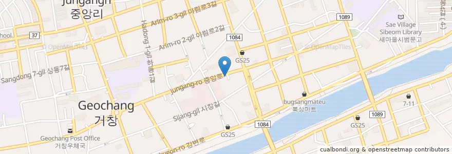 Mapa de ubicacion de 피자스쿨 en Südkorea, Gyeongsangnam-Do, 거창군.