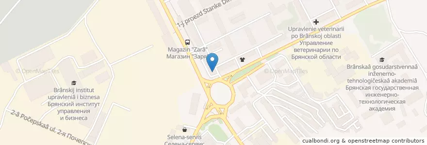 Mapa de ubicacion de Суши-бар en Rusya Federasyonu, Центральный Федеральный Округ, Bryansk Oblastı, Брянский Район, Городской Округ Брянск.