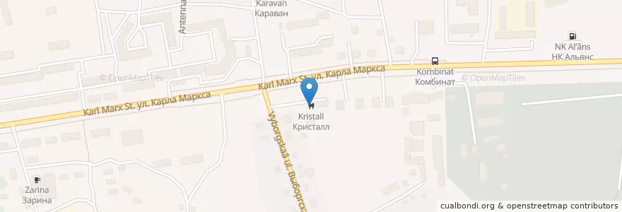 Mapa de ubicacion de Кристалл en Rússia, Distrito Federal Oriental, Krai De Khabarovsk, Городской Округ Хабаровск.