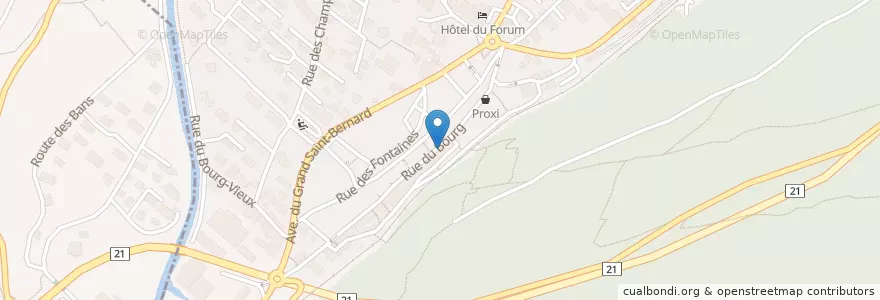 Mapa de ubicacion de Piccolino Bar en Schweiz/Suisse/Svizzera/Svizra, Valais/Wallis, Martigny, Martigny.