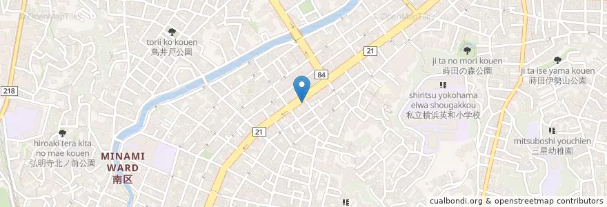 Mapa de ubicacion de りそな銀行 en Japón, Prefectura De Kanagawa, Yokohama, Barrio Minami.