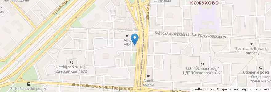 Mapa de ubicacion de Боцман en روسيا, Центральный Федеральный Округ, Москва, Юго-Восточный Административный Округ, Южнопортовый Район.