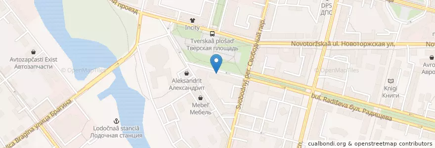 Mapa de ubicacion de ВТБ en Rusia, Distrito Federal Central, Óblast De Tver, Городской Округ Тверь, Калининский Район.
