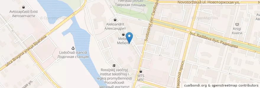 Mapa de ubicacion de УБОП en Russie, District Fédéral Central, Oblast De Tver, Городской Округ Тверь, Калининский Район.