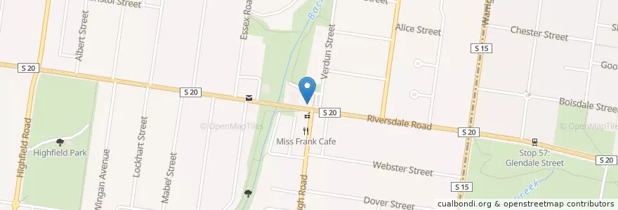 Mapa de ubicacion de Cafe Biscotti en 오스트레일리아, Victoria, City Of Boroondara.