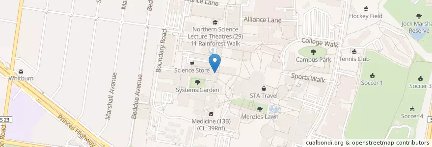 Mapa de ubicacion de Bicycle Lockers en Austrália, Victoria, City Of Monash.