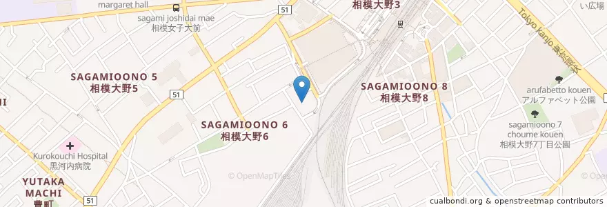 Mapa de ubicacion de 慈誠会病院 en 일본, 가나가와현, 相模原市, 南区.
