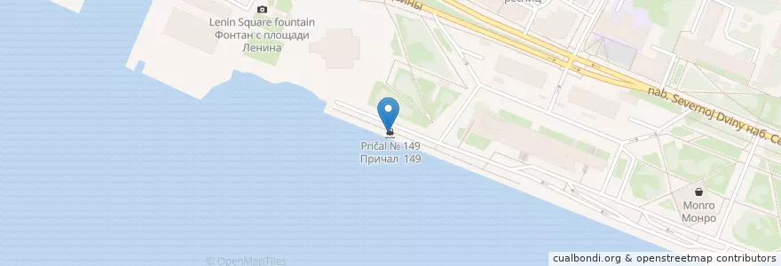 Mapa de ubicacion de Причал № 149 en Russia, Northwestern Federal District, Arkhangelsk Oblast, Primorsky District, Городской Округ Архангельск.