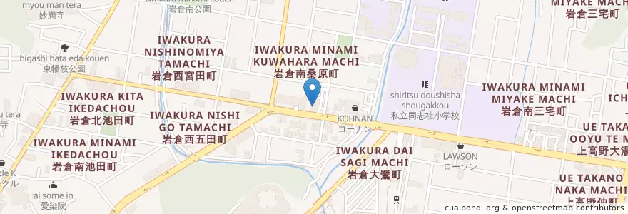 Mapa de ubicacion de 餃子の王将 en 日本, 京都府, 京都市, 左京区.