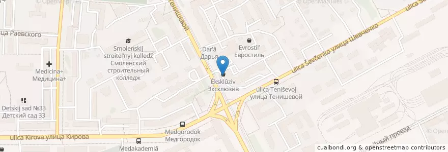 Mapa de ubicacion de Клиника эстетической стоматологии 32 en Russia, Central Federal District, Smolensk Oblast, Smolensky District, Smolensk.