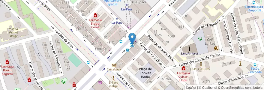 Mapa de ubicacion de 131 - Rambla Guipúscoa 158 en İspanya, Catalunya, Barcelona, Barcelonès, Barcelona.