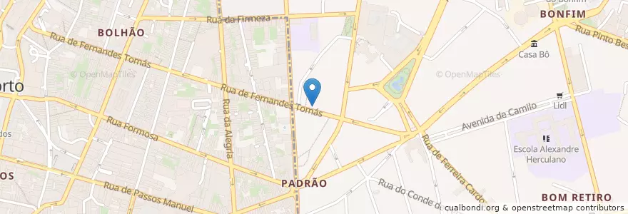 Mapa de ubicacion de Indian Tandoori en Portugal, Norte, Área Metropolitana Do Porto, Porto, Porto, Bonfim.