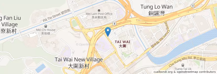 Mapa de ubicacion de Wing Lung Bank en China, Guangdong, Hong Kong, New Territories, Sha Tin District.