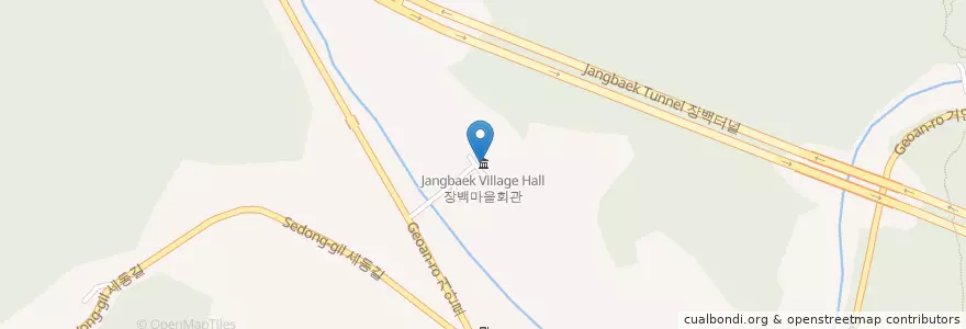 Mapa de ubicacion de 장백마을회관 en 大韓民国, 慶尚南道, 居昌郡.