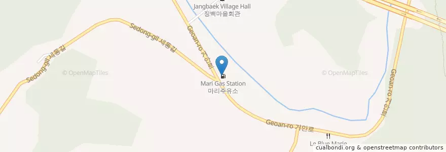 Mapa de ubicacion de 마리주유소 (Mari Gas Station) en Coreia Do Sul, Gyeongsang Do Sul, 거창군.