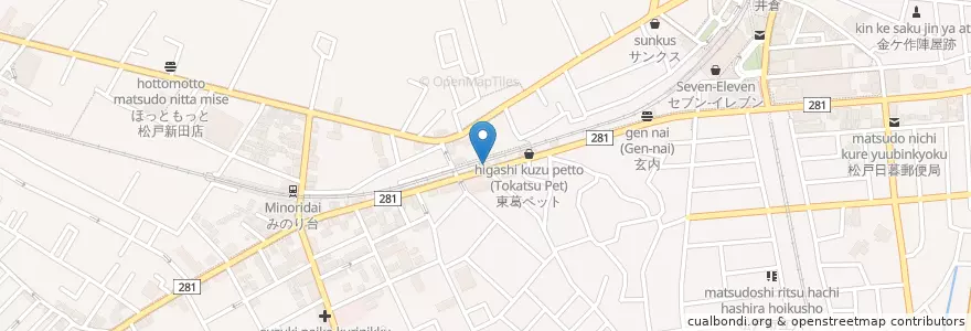 Mapa de ubicacion de どさん娘 まこちゃん en Japan, Chiba Prefecture, Matsudo.