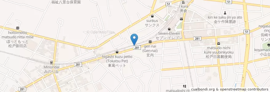 Mapa de ubicacion de スミレ漢方薬局 en اليابان, 千葉県, 松戸市.