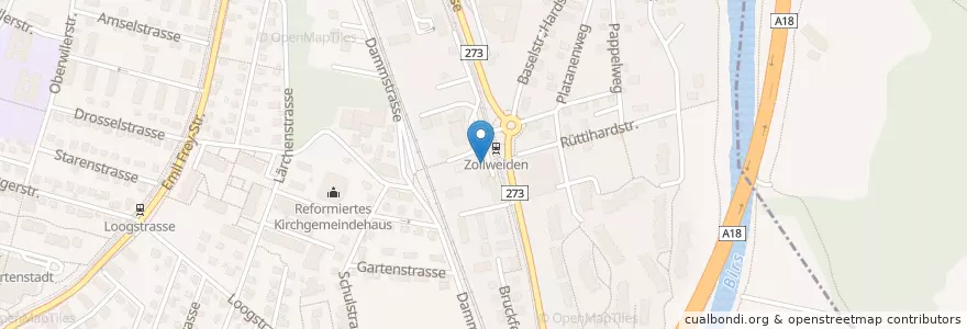 Mapa de ubicacion de Restaurant Bonanza en Zwitserland, Bazel-Land, Bezirk Arlesheim, Münchenstein.