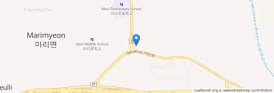 Mapa de ubicacion de Mari Police Station en كوريا الجنوبية, 경상남도, 거창군.