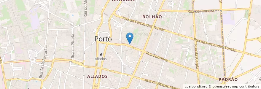 Mapa de ubicacion de Farmácia Central da Liga en Portugal, Nord, Área Metropolitana Do Porto, Porto, Porto, Cedofeita, Santo Ildefonso, Sé, Miragaia, São Nicolau E Vitória.