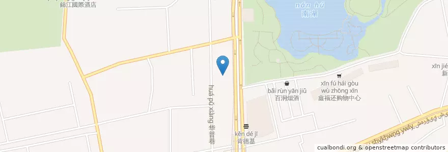 Mapa de ubicacion de 中国银行 en چین, سین‌کیانگ, 乌鲁木齐市 / Ürümqi / ئۈرۈمچى, 水磨沟区 بۇلاقتاغ رايونى, 南湖南路街道.