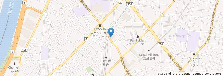 Mapa de ubicacion de 向島郵便局 en Japon, Tokyo, 墨田区.