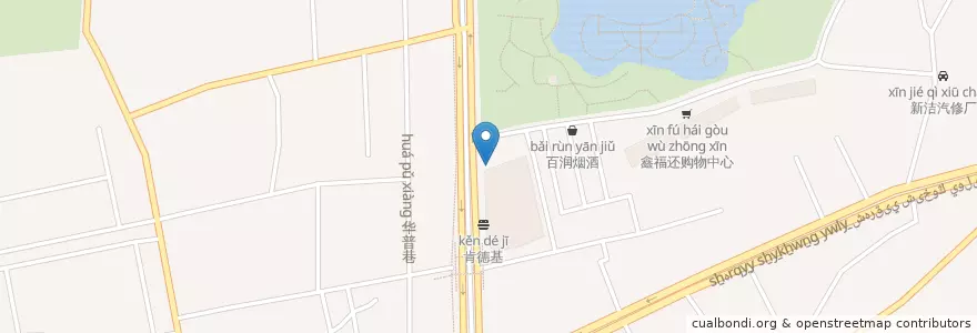 Mapa de ubicacion de 马有布牛肉面快餐 en China, Sinkiang, 乌鲁木齐市 / Ürümqi / ئۈرۈمچى, 水磨沟区 بۇلاقتاغ رايونى, 南湖南路街道.