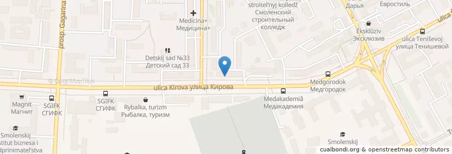 Mapa de ubicacion de Рижская выпечка en Russie, District Fédéral Central, Oblast De Smolensk, Смоленский Район, Городской Округ Смоленск.