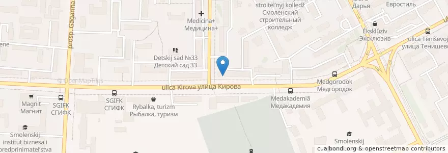 Mapa de ubicacion de Обжорка en Rusia, Distrito Federal Central, Óblast De Smolensk, Смоленский Район, Городской Округ Смоленск.