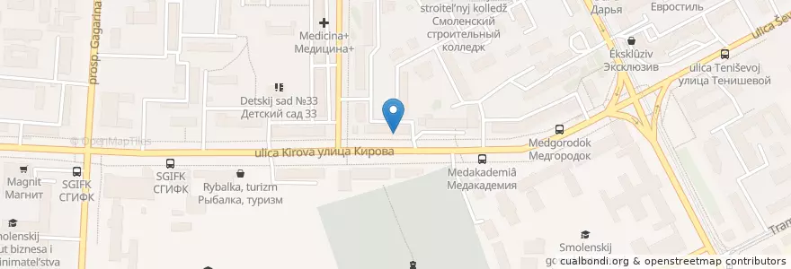 Mapa de ubicacion de Русский Стандарт en Rusland, Centraal Federaal District, Oblast Smolensk, Смоленский Район, Городской Округ Смоленск.