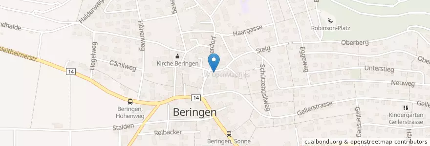 Mapa de ubicacion de Restaurant Gemeindehaus en Schweiz/Suisse/Svizzera/Svizra, Schaffhausen, Beringen.