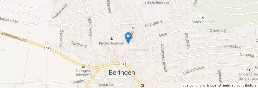 Mapa de ubicacion de Restaurant Ochsen en Zwitserland, Schaffhausen, Beringen.