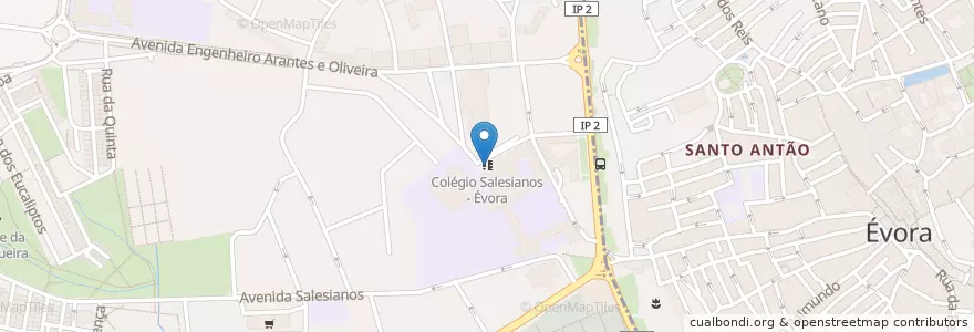 Mapa de ubicacion de Colégio Salesianos - Évora en Portugal, Alentejo, Alentejo Central, Évora, Évora, Malagueira E Horta Das Figueiras.