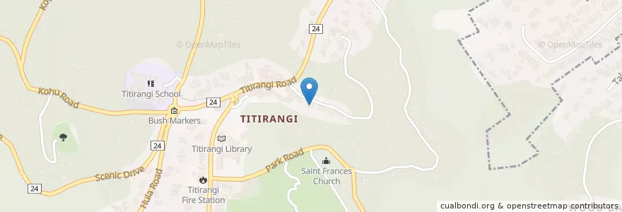 Mapa de ubicacion de Titirangi Medical Centre en Nueva Zelanda, Auckland, Waitākere Ranges.