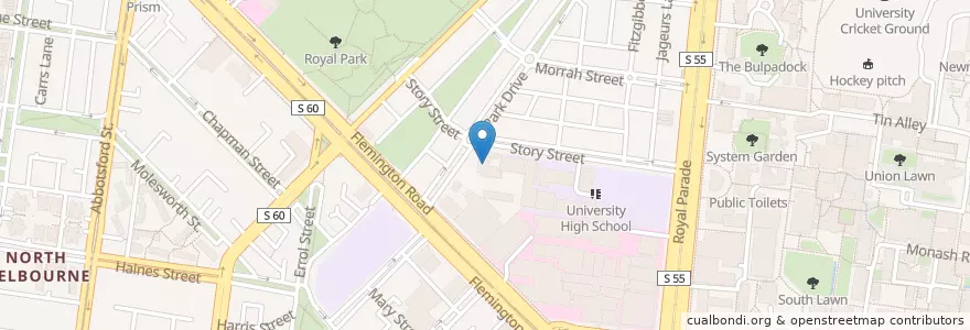 Mapa de ubicacion de Veterinary Science Library en Australia, Victoria, City Of Melbourne.