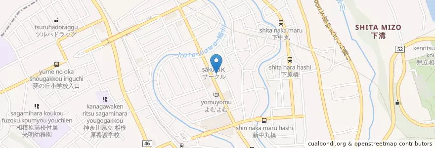 Mapa de ubicacion de 相模原市立 麻溝公民館 en Japão, 神奈川県, 相模原市, 南区.