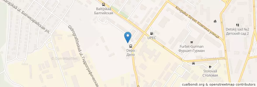 Mapa de ubicacion de Депо en روسيا, منطقة فيدرالية جنوبية, Севастополь, Севастополь, Ленинский Район, Ленинский Округ.