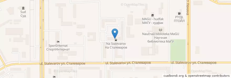 Mapa de ubicacion de На Сталеваров en روسيا, منطقة فيدرالية أورالية, أوبلاست تشيليابنسك, Магнитогорский Городской Округ.